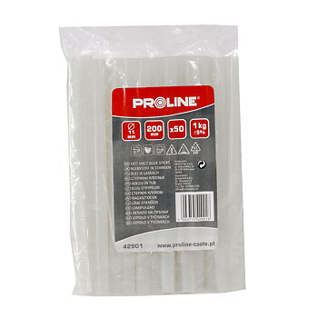 PROLINE TOOLS Limstavar för limpistol 11 mm, Klara, 50 st x 200 mm, 1 kg, Proline