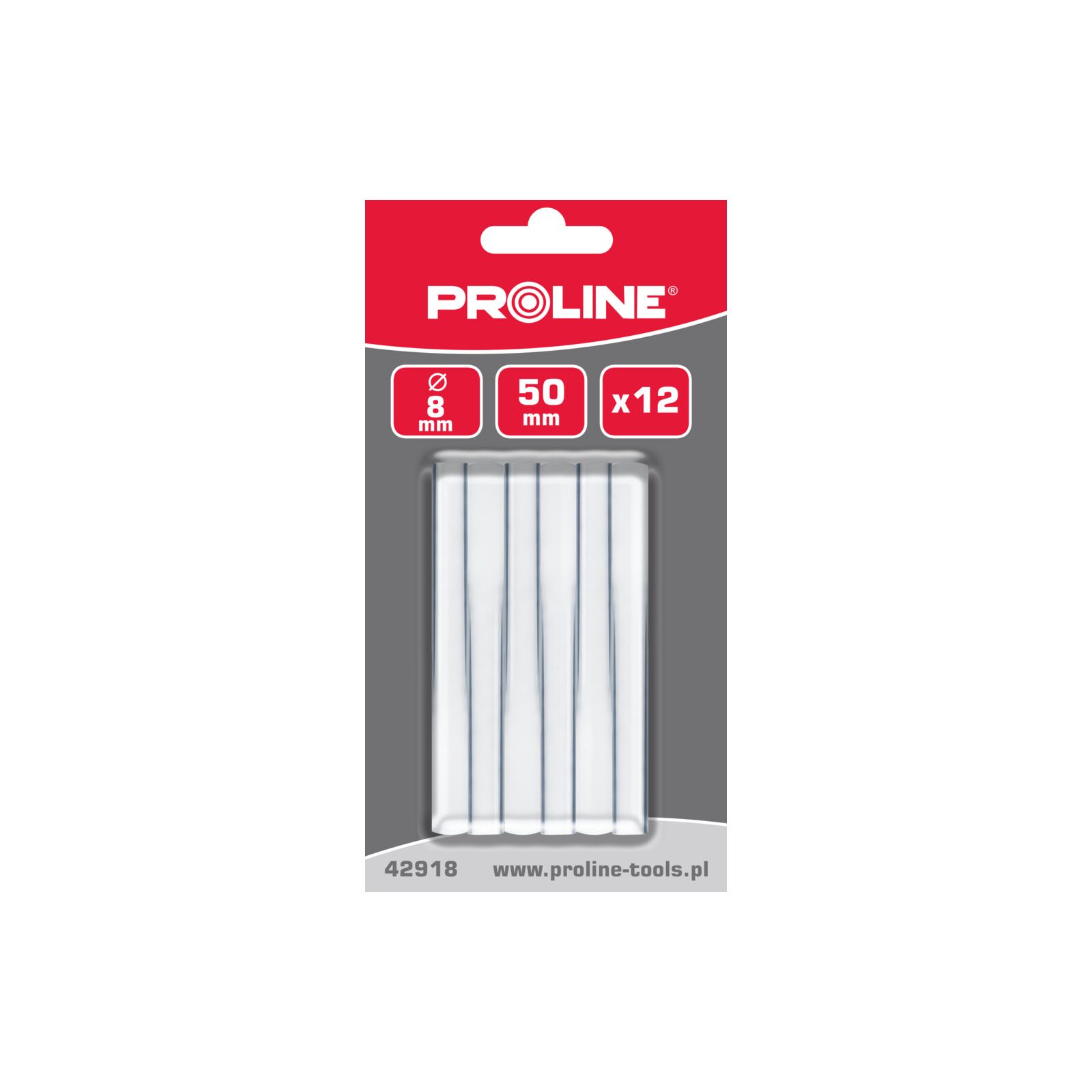 PROLINE TOOLS Limstavar för limpistol 8 mm, 12st, 50 mm, Klar, Proline - 2