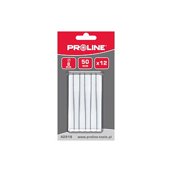 PROLINE TOOLS Limstavar för limpistol 8 mm, 12st, 50 mm, Klar, Proline