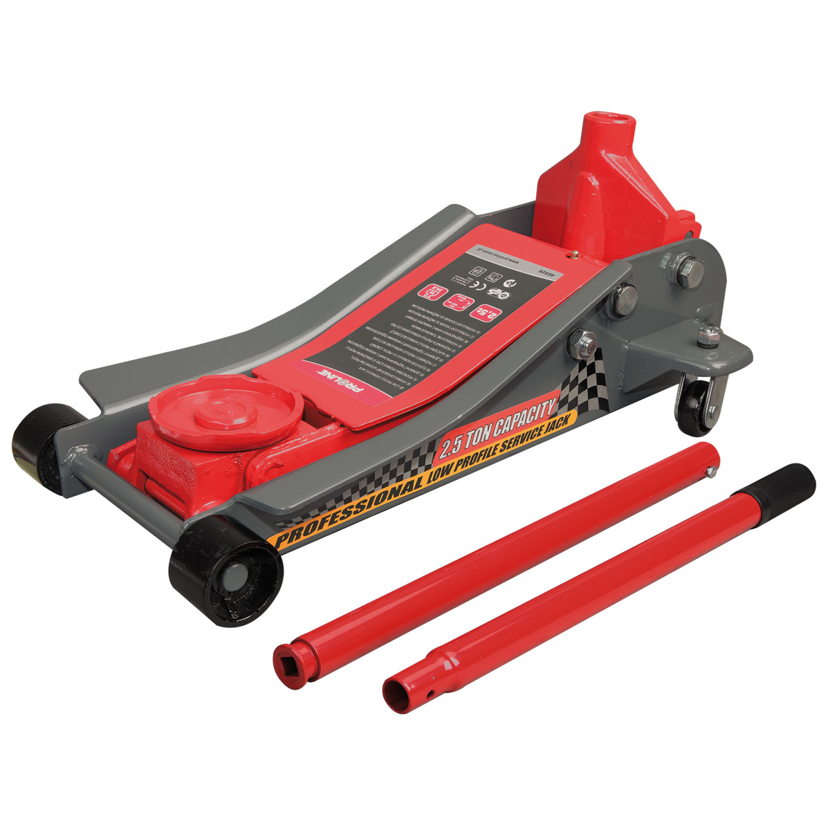 PROLINE TOOLS Hydraulisk Domkraft 2.5T Låg Profil, 89-457 mm, 34.8 kg, CE, Proline