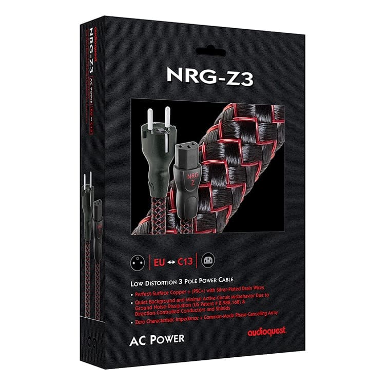 NRG-Z3 Nätkabel 2m 230V Schuko IEC, för Hi-Fi, AudioQuest - 4