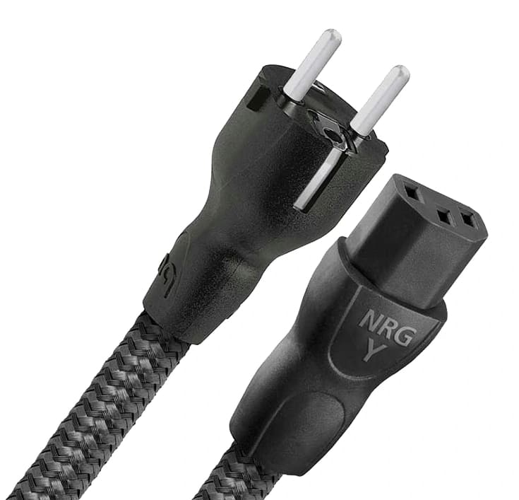 NRG-Y3 Nätkabel 2m 230V Schuko IEC, för Hi-Fi, AudioQuest