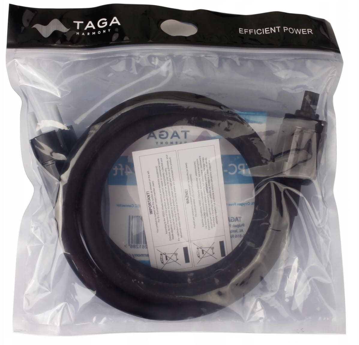 Övriga 3 Nätkabel 1, 3m 10AWG för Hi-Fi, skärmad, Taga Harmony ETPC-C7-TS 230V - 5