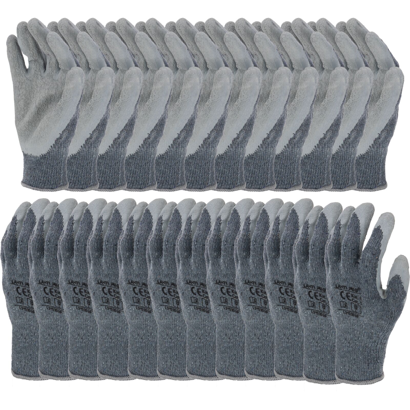 LahtiPro Gloves Latex Grey L210310P, Card, 10, CE, LAHTI (Handskestorlek : 9 [L] Handlängd 19,2cm Omkrets 22,9cm) - 2
