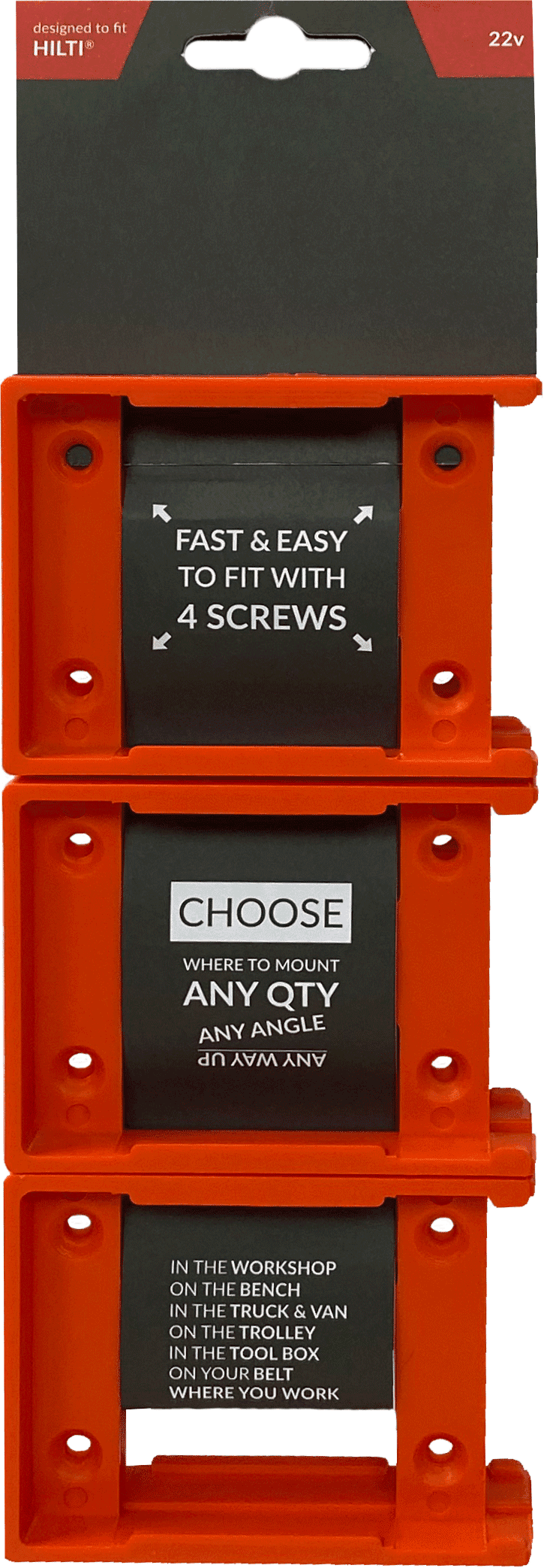 Stealth Mounts Batterihållare 6 st. för Hilti 22v, STEALTHMOUNTS - 4