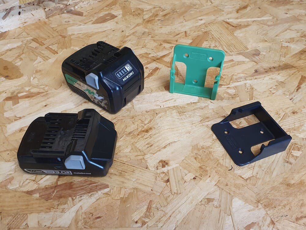 Stealth Mounts Batterifästen 6-pack för Hikoki Metabo HPT Hitachi 18V ABS Grön, StealthMounts - 3