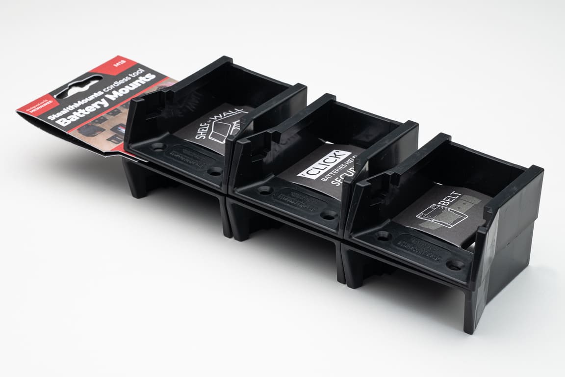 Stealth Mounts Batterifästen 6-pack för Milwaukee M18 ABS Väggmontage Röd, StealthMounts - 11