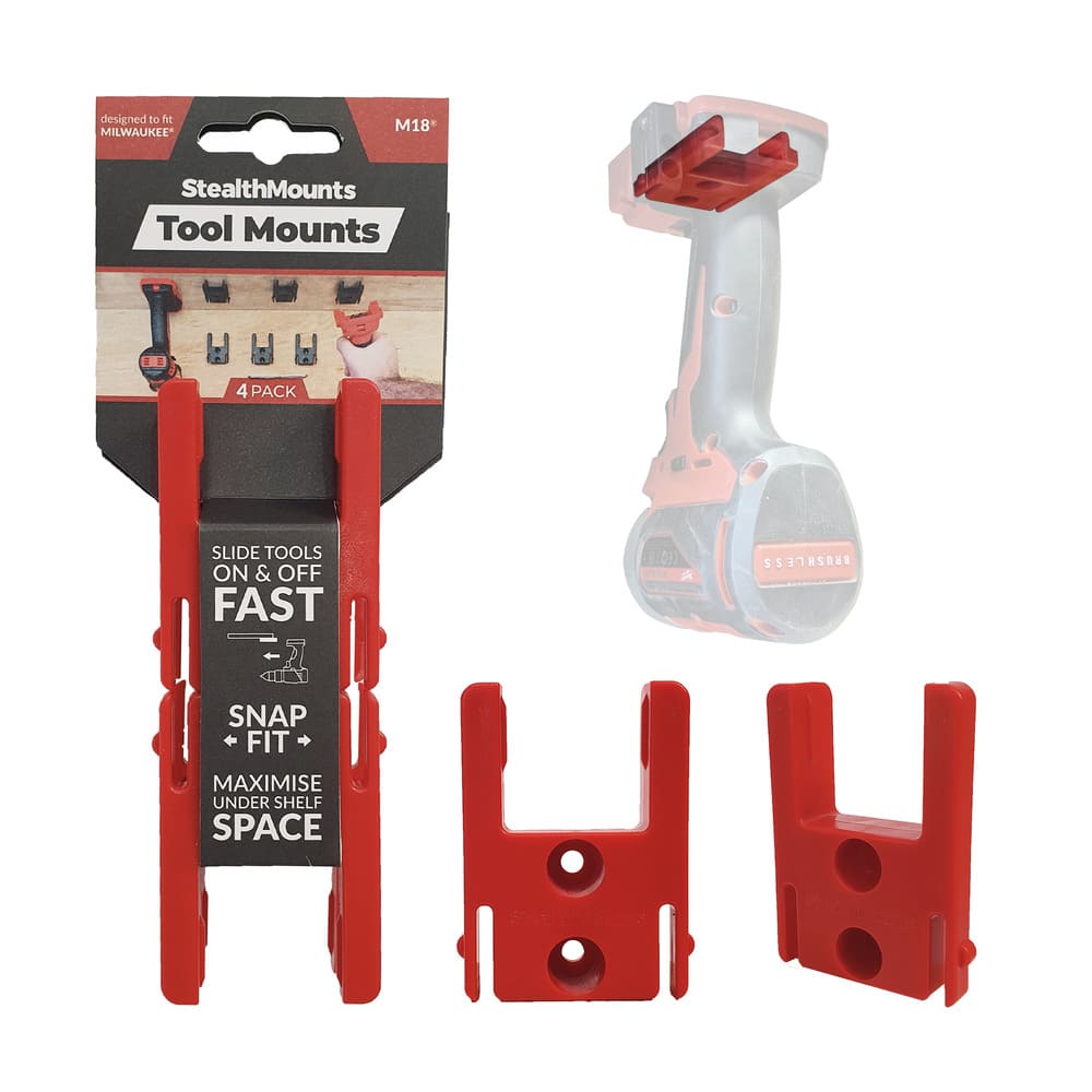 Stealth Mounts Verktygshållare 4 st. för MILWAUKEE M18 elverktyg, verktygsfästen, STEALTHMOUNTS