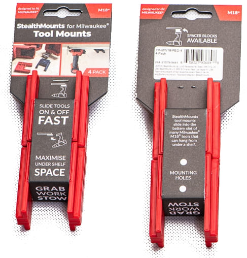 Stealth Mounts Verktygshållare 4 st. för MILWAUKEE M18 elverktyg, verktygsfästen, STEALTHMOUNTS - 3