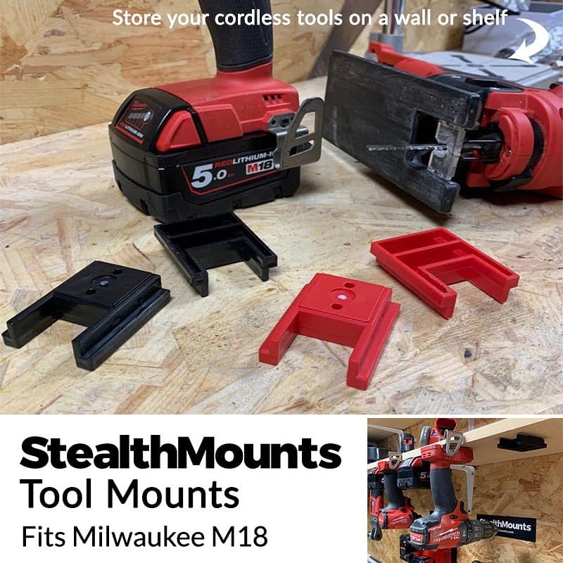 Stealth Mounts Verktygshållare 4 st. för MILWAUKEE M18 elverktyg, verktygsfästen, STEALTHMOUNTS - 6