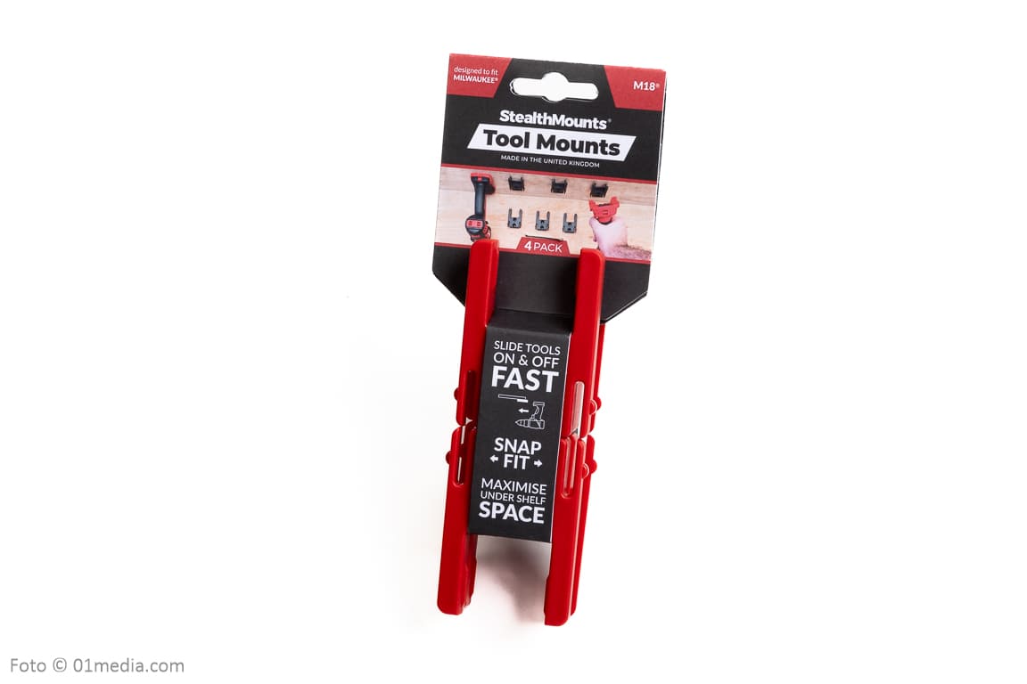 Stealth Mounts Maskinfästen 4-pack för Milwaukee M18 ABS Snap-Fit Väggmontage, StealthMounts - 12