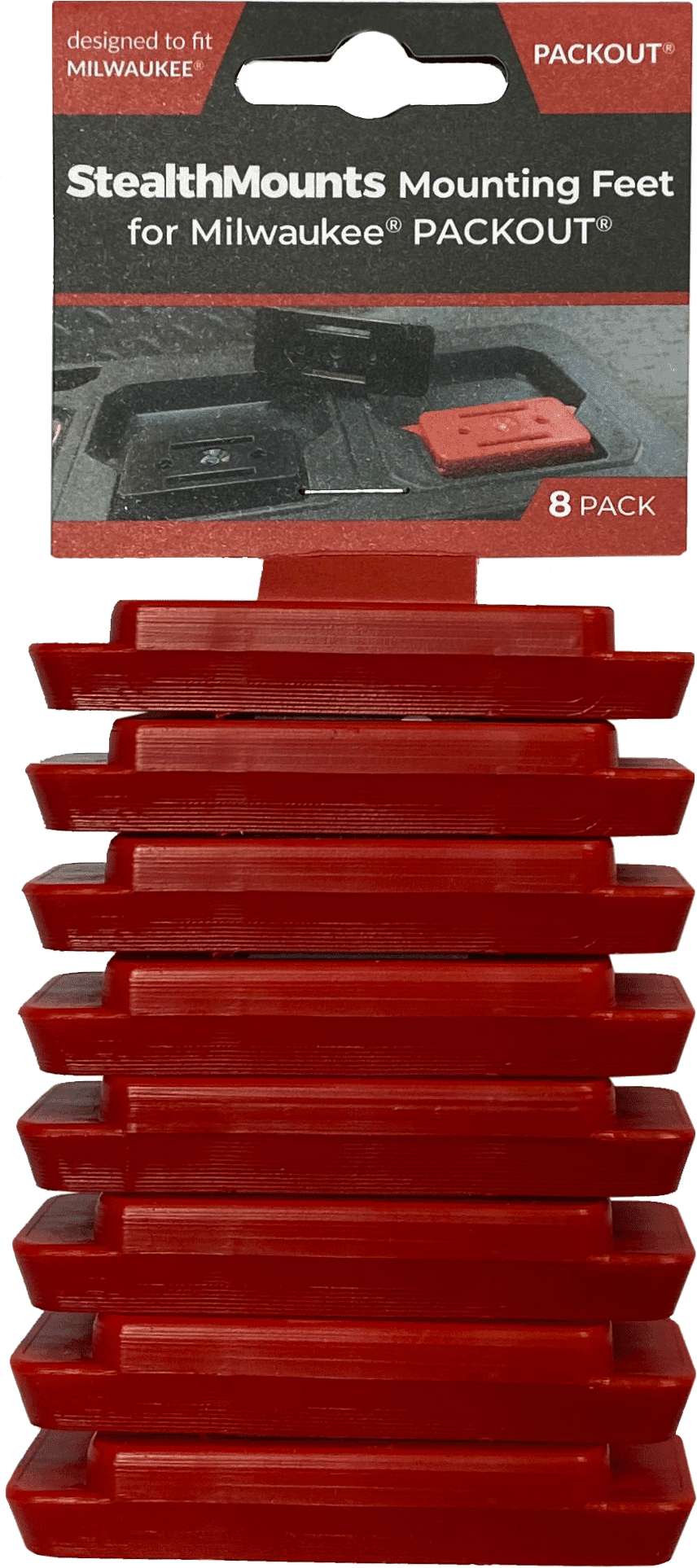Stealth Mounts Fästen 8st för Cleat nfeet STEALTHMOUNTS och MILWAUKEE Packout System - 9