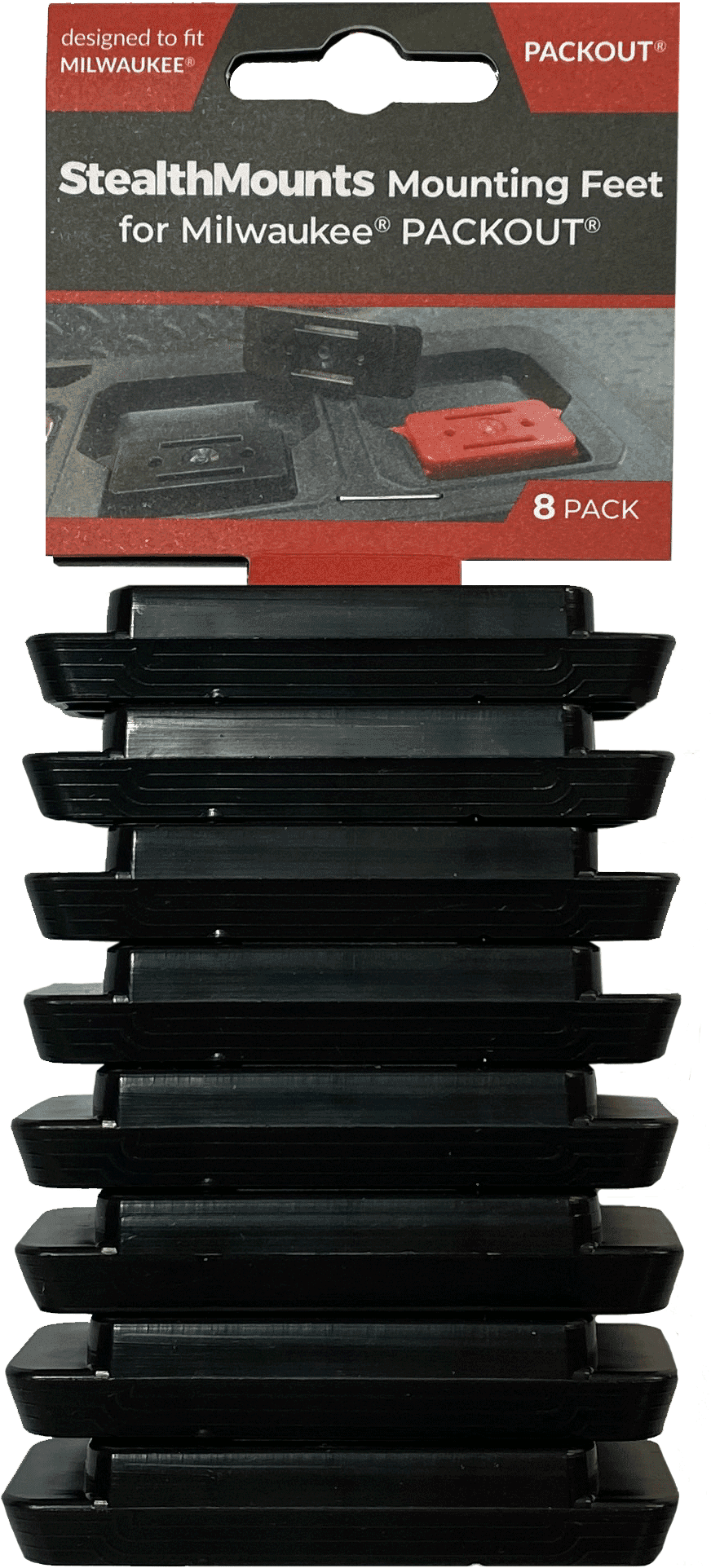 Stealth Mounts Fästen 8st för Cleat nfeet STEALTHMOUNTS och MILWAUKEE Packout System - 8