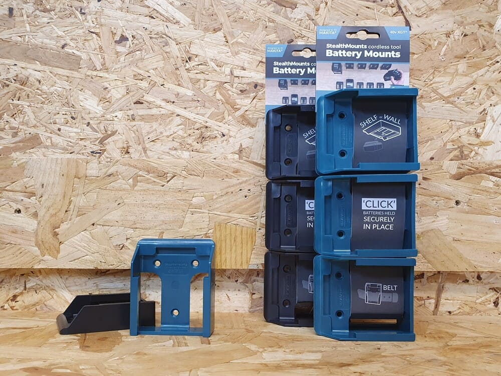 Stealth Mounts Batterifästen 6-pack för Makita 40V XGT ABS Väggmontage Blå, StealthMounts - 4
