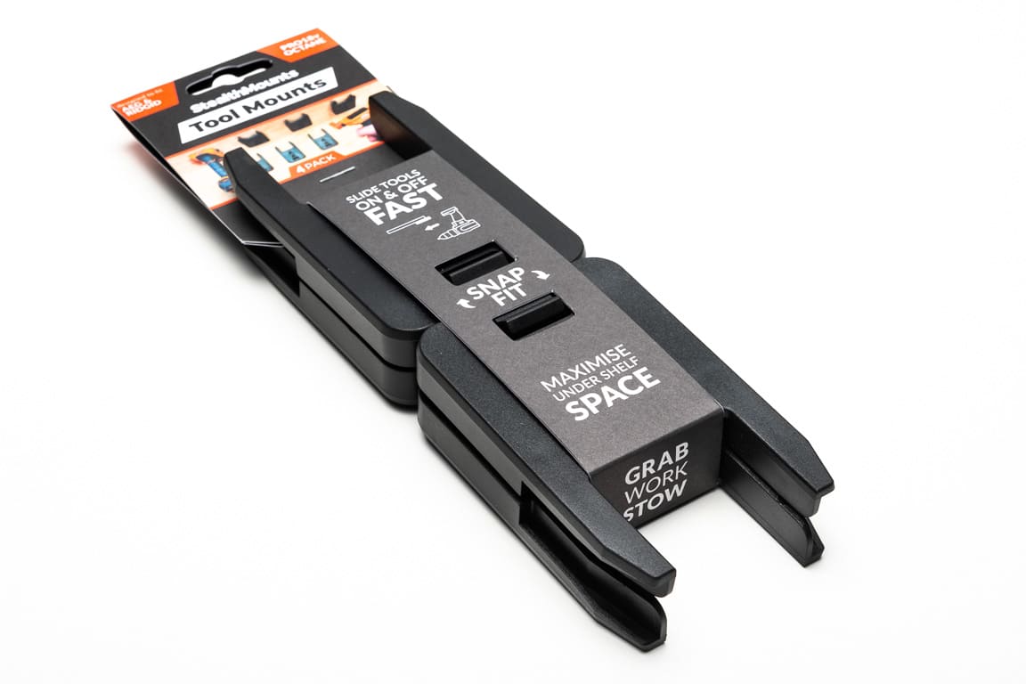 Stealth Mounts Verktygshållare 4 st. för AEG & RIDGID 18v elverktyg, verktygsfästen, STEALTHMOUNTS