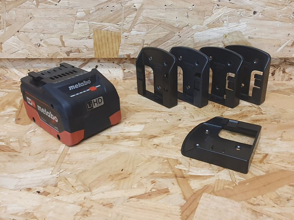 Stealth Mounts Batterifästen 6-pack för CAS 18V Metabo ABS Väggmontage Svart, StealthMounts - 4