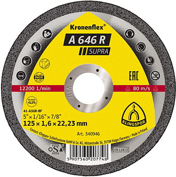 Kapskiva 25st för metall 125 x 1.6 x 22 A646 R Supra, Klingspor