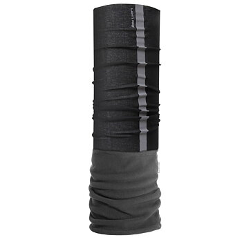 LahtiPro Universal huvudduk / ansiktsmask med reflex och varm fleece, svart-grå