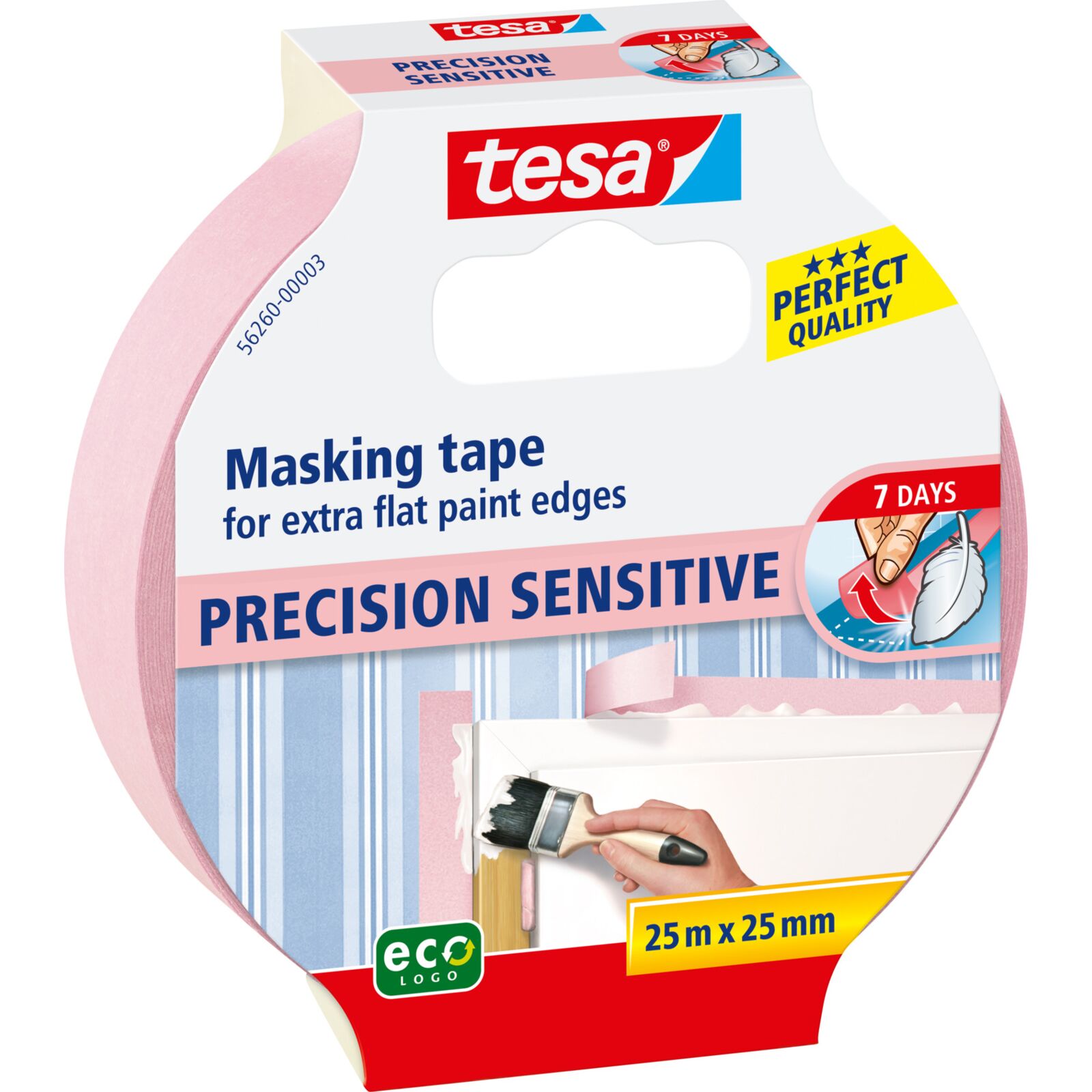 Tesa Maskeringstejp - Precise Masking Tape for Delic.surf.indoor 7 Days 25M:25 mm, Testa