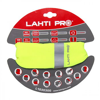 LahtiPro Universal huvudduk / ansiktsmask med reflex, gul