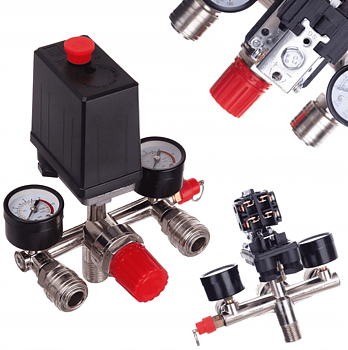 Övriga 3 Tryck strömbrytare för kompressorer 1/2, 21 mm, 230V, Technic
