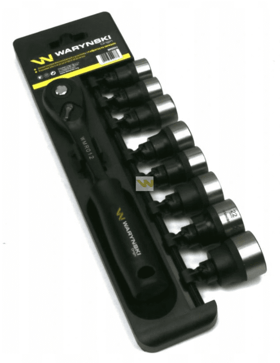 Övriga 3 Hylssats 3/8 med spärrskaft 48T, svarta, 8st hylsor 15-24 mm 12-kantiga