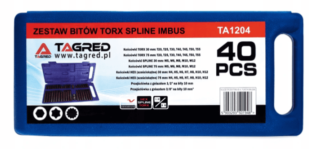Övriga 3 Nycklar TORX SPLINE HEX 40 delar, CrV, Tagred - 4