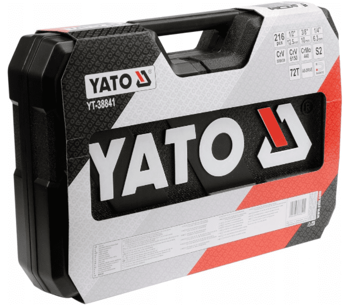 Hylsnyckelsats 216 delar, verktygssats, väska, YATO - 4
