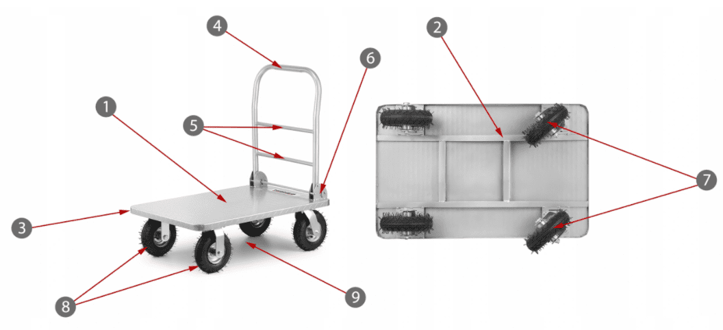 Flyttvagn 500 kg, transportvagn, lastkärra, hopfällbar, HiGHER - 5