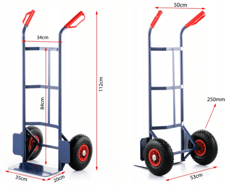 Pirra max 200 kg, magasinkärra, transportkärra, hopfällbar, stål, HiGHER - 9