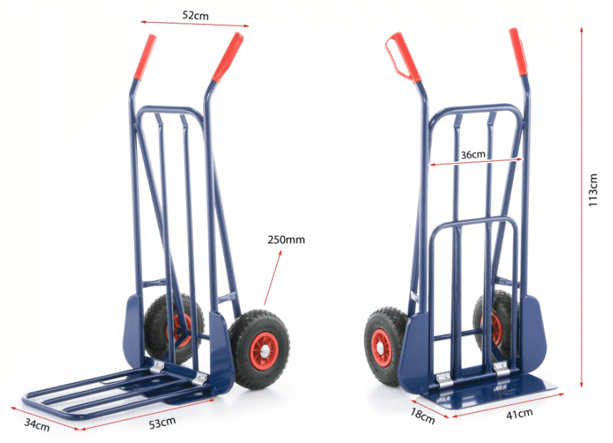 Pirra 280 kg, magasinkärra, transportkärra, hopfällbar, stål, HiGHER - 2