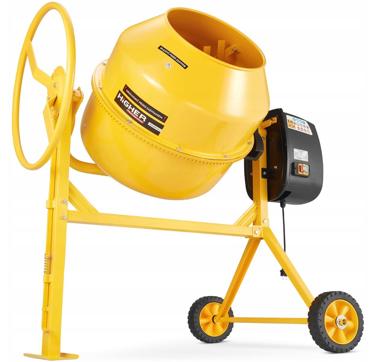 Cementblandare 200L 1500W 230V Betongblandare Gjutjärnskrans med Transporthjul, Higher - 12