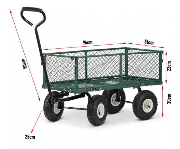 HiGHER Trädgårdsvagn, transportvagn max 450 kg - 9