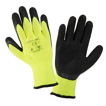 LahtiPro Handskar, Vinter Latexbelagda Vadderade Skyddshandskar, Svart-Gula, CE, LAHTI (Handskestorlek : 8 [M] Handlängd 18,2cm Omkrets 20,3cm)
