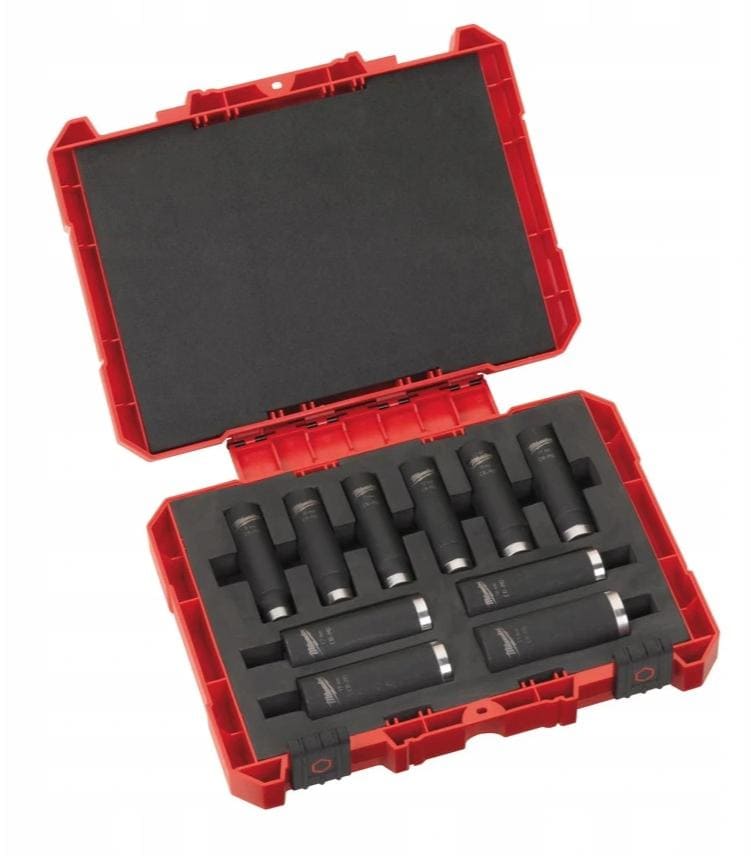 Krafthylsor 1/210st långa hylsor 8-21 mm, CRV-MO, plastbox, MILWAUKEE