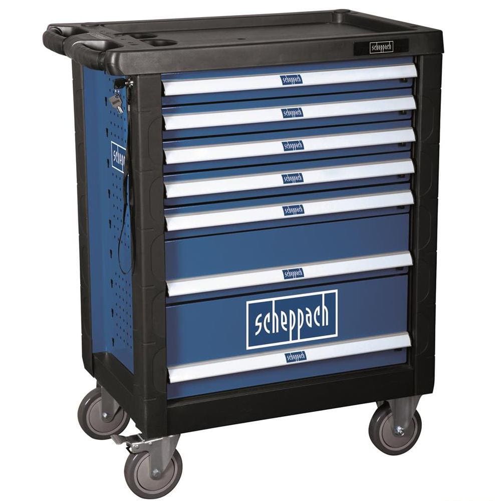 Verktygsvagn med verktyg, 7 lådor, max. belastning 450 kg, Scheppach - 2