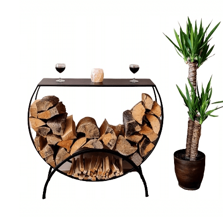 Övriga 3 Vedhylla svart halvrund 96 x 30 x 84 cm, LOFT HQ - 5