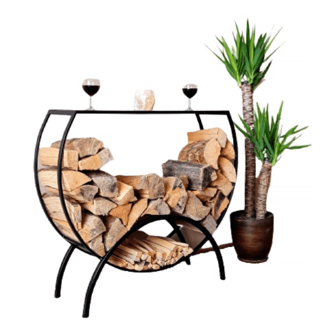 Övriga 3 Vedhylla svart halvrund 96 x 30 x 84 cm, LOFT HQ - 4