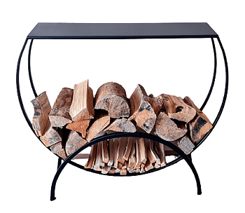 Övriga 3 Vedhylla svart halvrund 96 x 30 x 84 cm, LOFT HQ