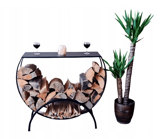 Övriga 3 Vedhylla svart halvrund 96 x 30 x 84 cm, LOFT HQ - 7