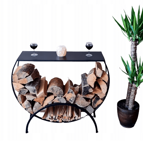 Övriga 3 Vedhylla svart halvrund 96 x 30 x 84 cm, LOFT HQ - 6