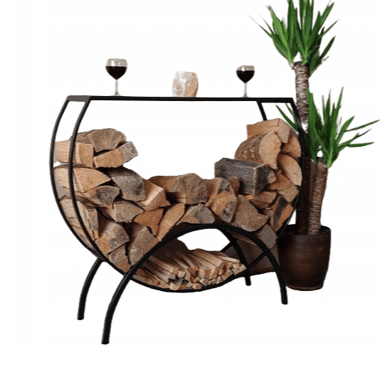 Vedhylla svart halvrund 96 x 30 x 84 cm, LOFT HQ - 10