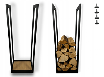 Övriga 3 Vedkorg, vedhylla 30 x 40 x 117 cm svart gjutjärn, OAK