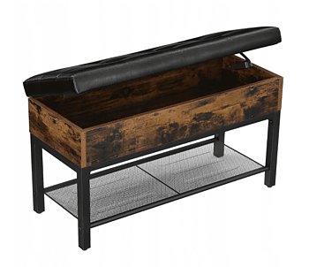 Övriga2 Skohylla med sittbänk, rustik förvaringsbänk, vintage 70 x 30 x 45 cm