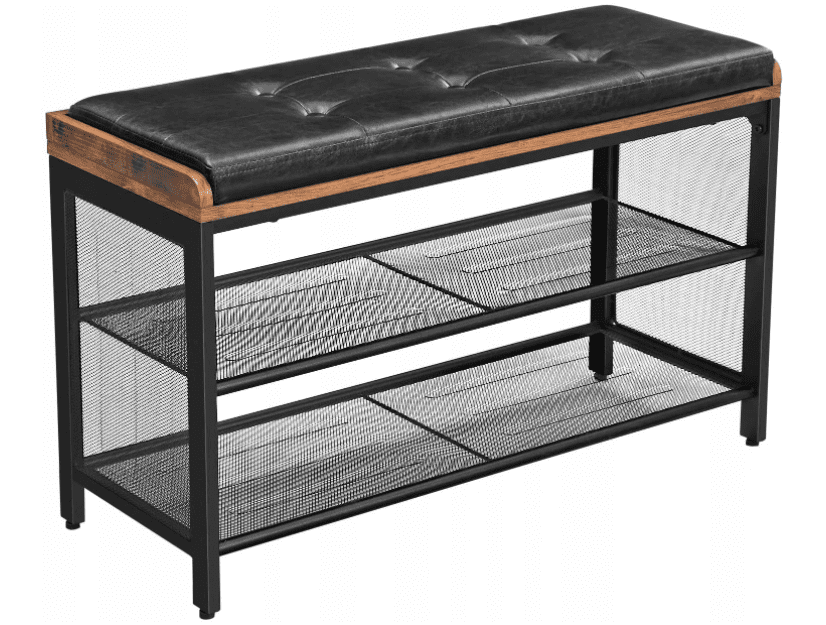 Övriga2 Skohylla med sittbänk, rustik 2st hyllor, vintage 80 x 30 x 48 cm - 5