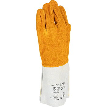 LahtiPro Skyddshandskar för svetsare, st. 11 XL, äkta skinn, 35 cm, brandsäkerhet 4, CE, EN 420, EN 388, EN 407, LAHTI L2704