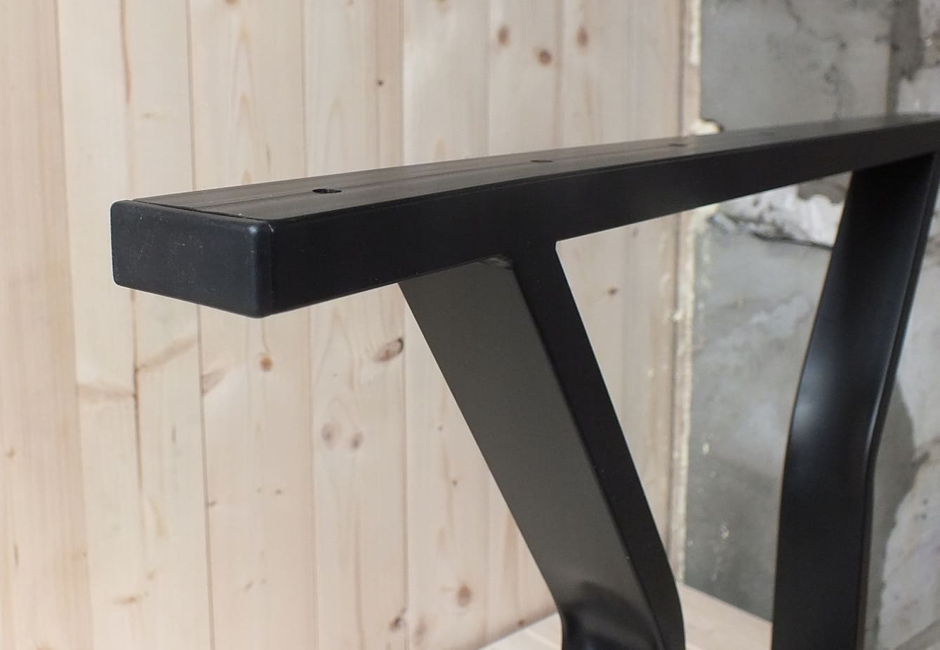 Övriga 3 Stålben till bord, 2st svarta pulverlackade massiva, höjd 66 cm, max bred 71 cm - 5