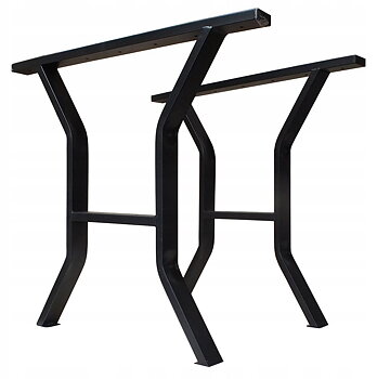Övriga 3 Stålben till bord, 2st svarta pulverlackade massiva, höjd 66 cm, max bred 71 cm