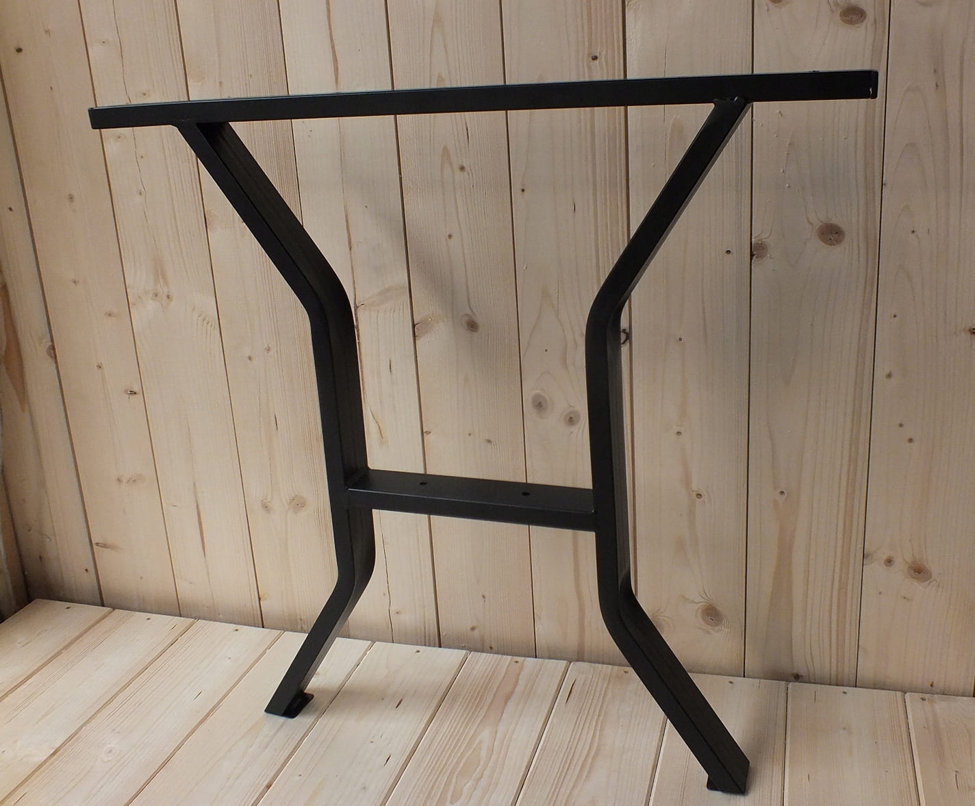 Övriga 3 Stålben till bord, 2st svarta pulverlackade massiva, höjd 66 cm, max bred 71 cm - 4