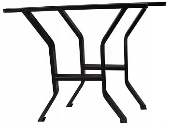 Övriga 3 Stålben till bord, 2st svarta pulverlackade massiva, höjd 66 cm, max bred 71 cm
